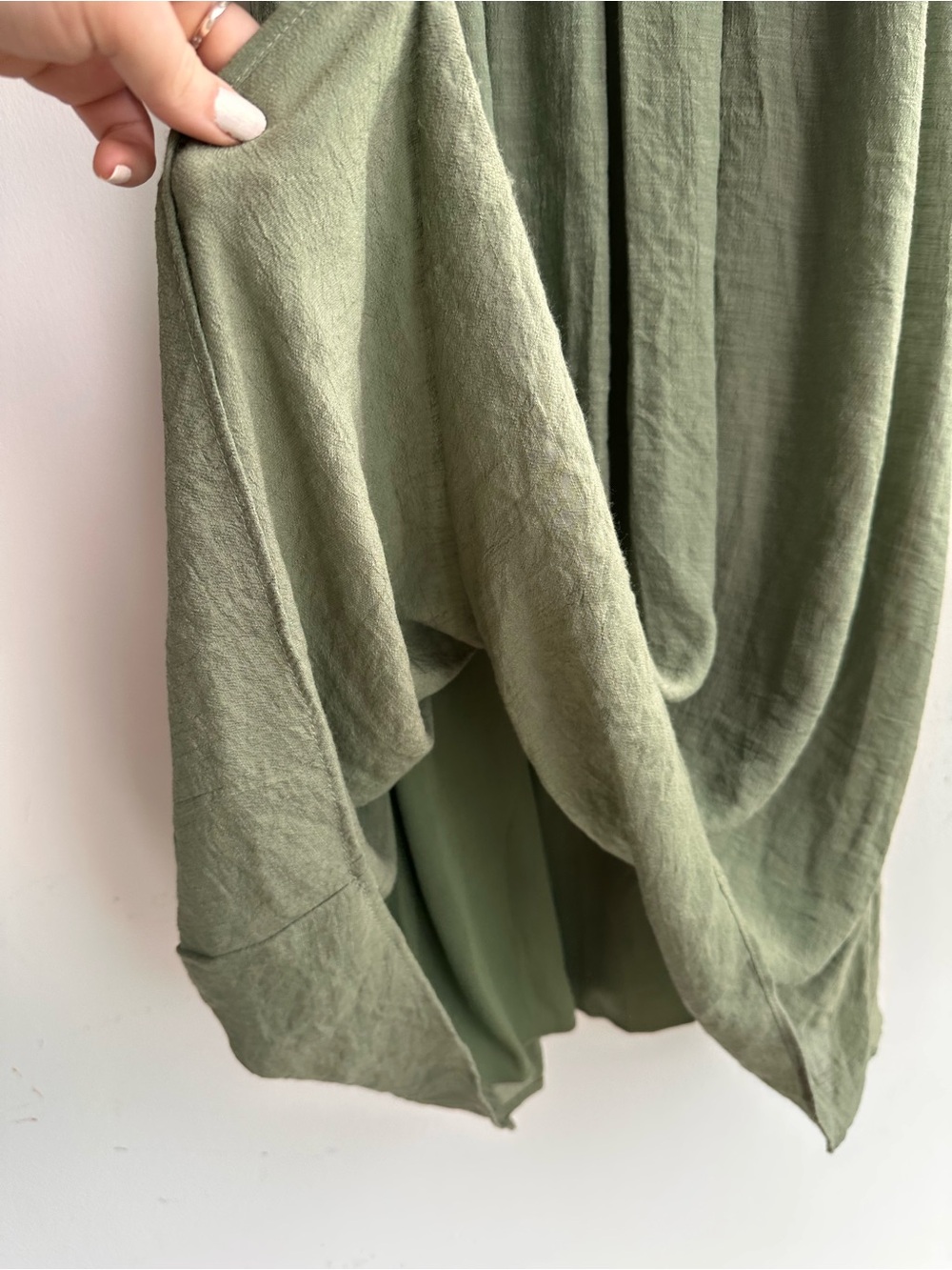 Women's Olive Green A-Line Dress - Picture 8 of 11